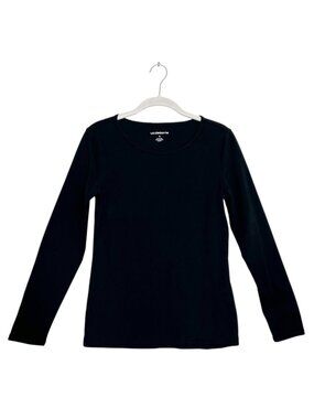 Liz Claiborne Classic Long Sleeve Tee in Black - Sz S